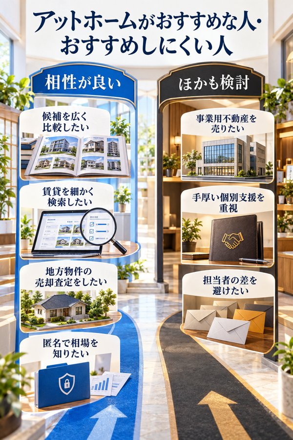 アットホームの利用がおすすめな人・おすすめしにくい人