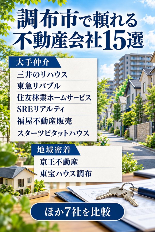 調布市で不動産を売るときに頼れる会社15選【大手・地域密着・買取】
