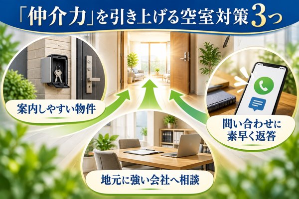 「仲介力」を引き上げるための空室対策3つ