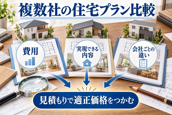 予算が固まった段階で取り組みたい複数社の住宅プラン比較