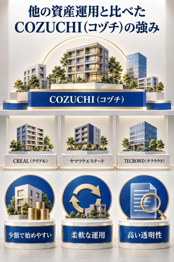 ほかの資産運用と比較したときのCOZUCHI(コヅチ)の強み