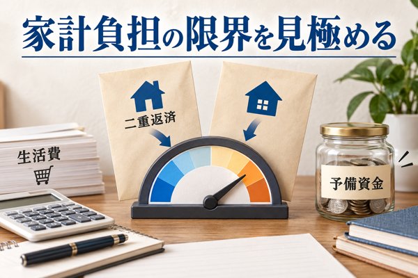 ダブルローン中の家計負担を試算|破綻に至るラインの目安