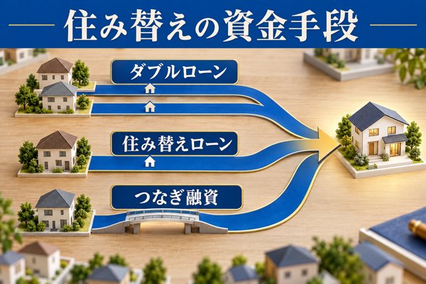 住み替えで使う3つの資金手段(ダブルローン/住み替えローン/つなぎ融資)の違い