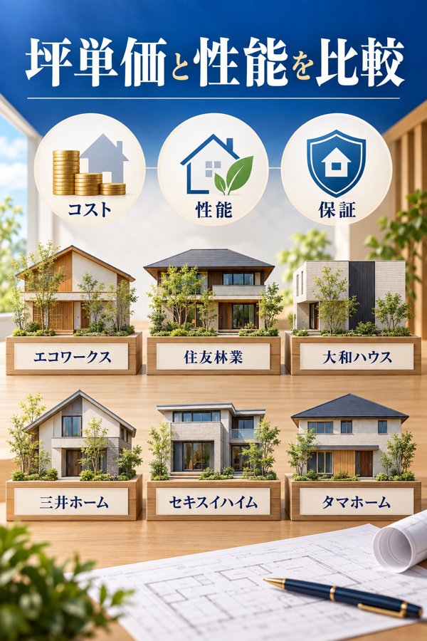 坪単価と性能で見るエコワークスと競合ハウスメーカー
