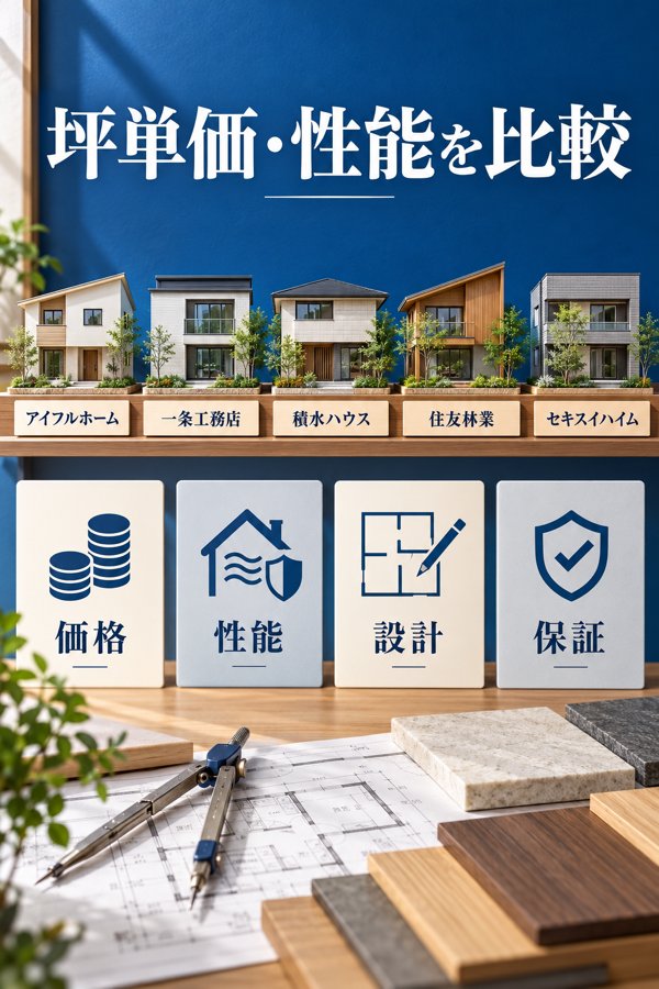 坪単価・性能で見るアイフルホームと大手ハウスメーカーの違い