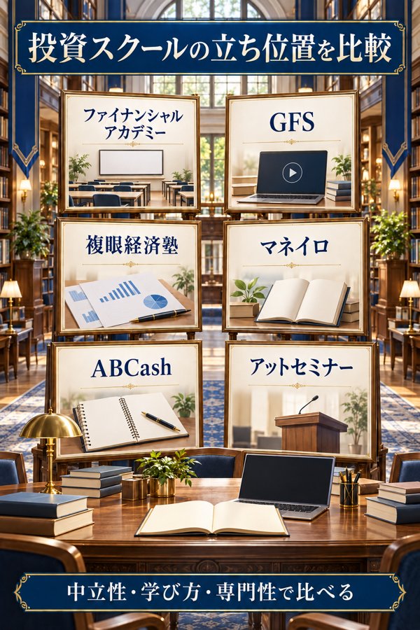 ほかの投資スクールと並べたときの立ち位置