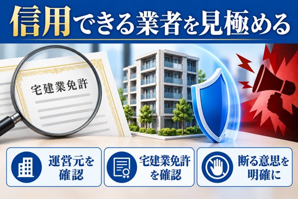 信用できない業者と強引な営業を遠ざけるための確認ポイント