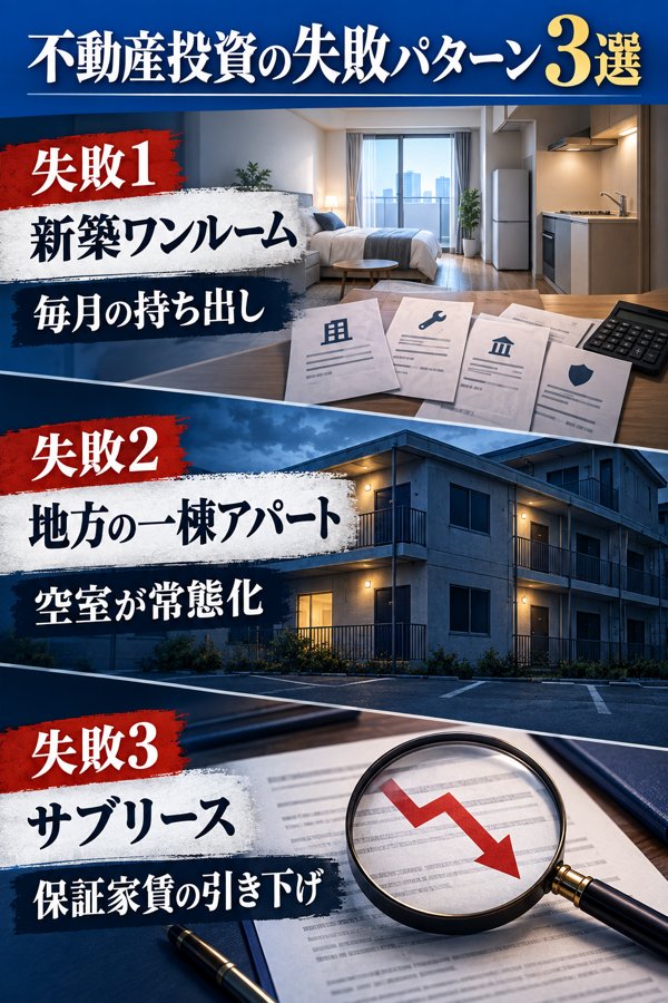 陥りやすい不動産投資の失敗パターン3選