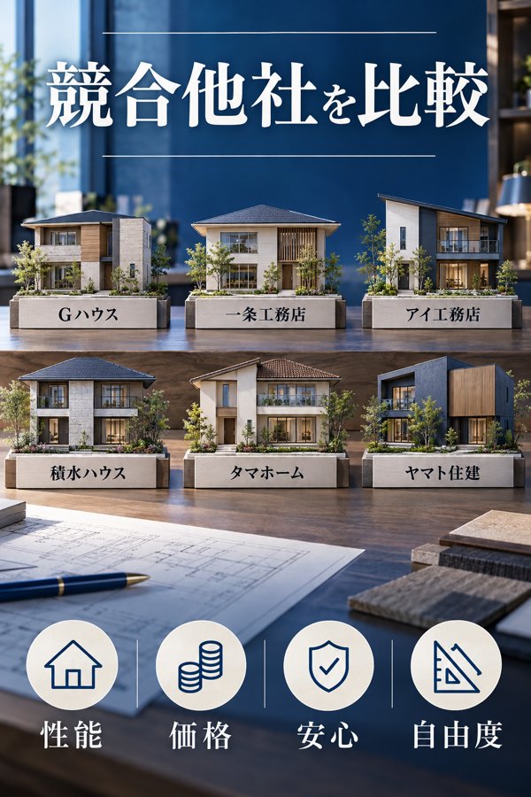Gハウスと競合他社の比較|比較検討されやすいメーカー
