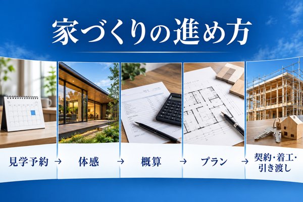Gハウスでの家づくりの進め方|見学予約から着工・引き渡しまで