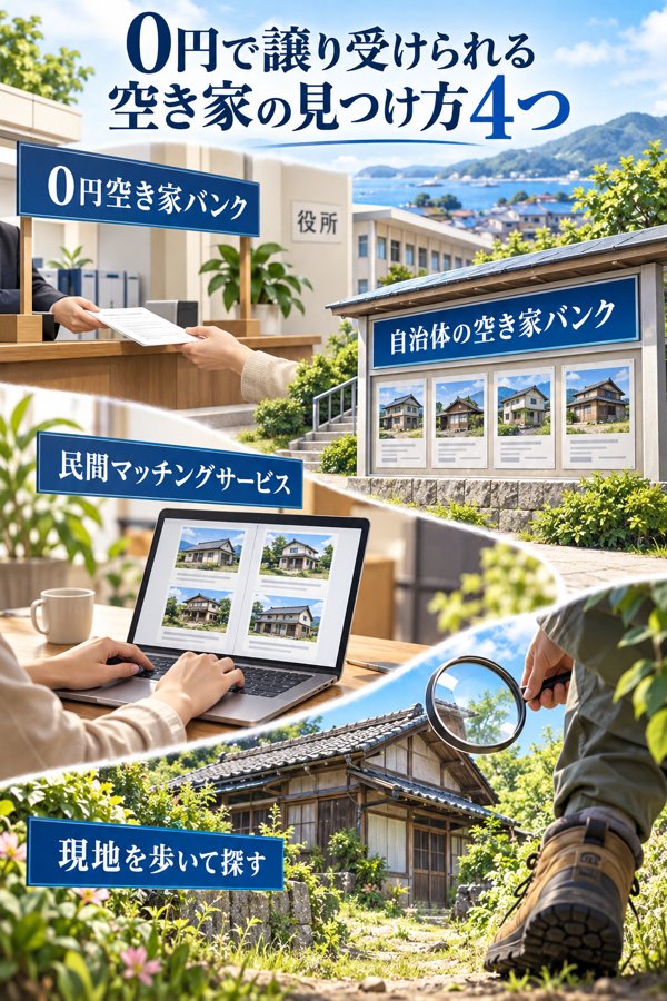 0円で譲り受けられる空き家の見つけ方4つ