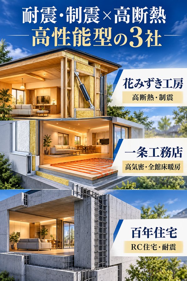 耐震/制震×高断熱の高性能型|浜松で中心となる3社