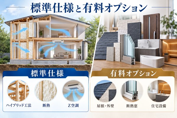 桧家住宅で標準装備される仕様と有料オプションの区別