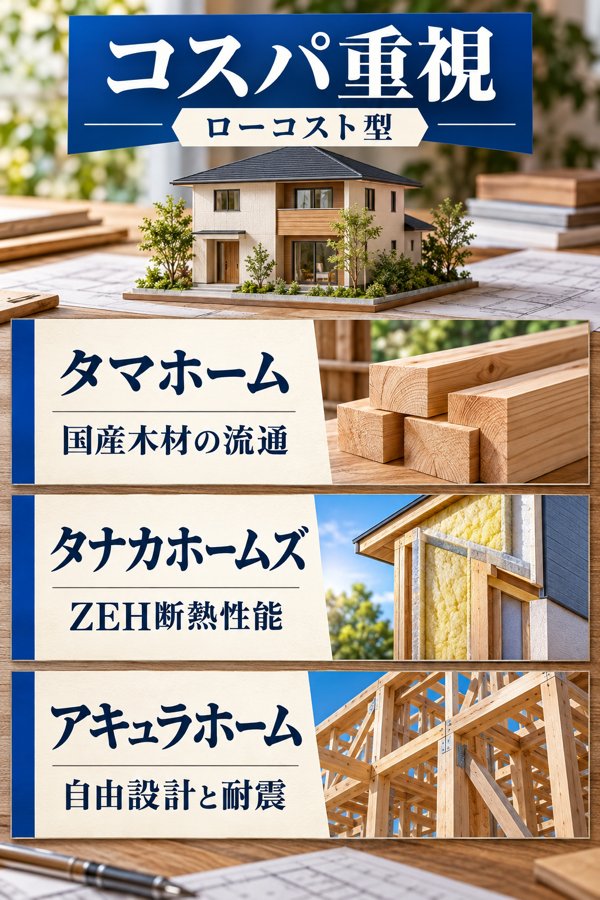 【コスパ重視・ローコスト型】1,000万円台〜を目安に選べる3社