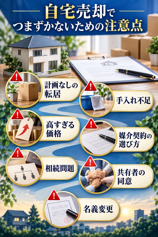 自宅売却でつまずかないための注意点