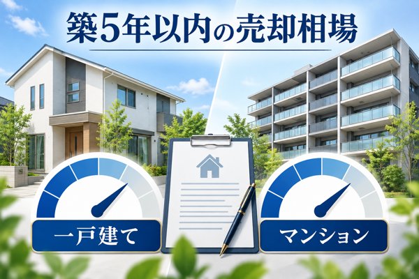築5年以内に売る場合の相場(一戸建て・マンション)