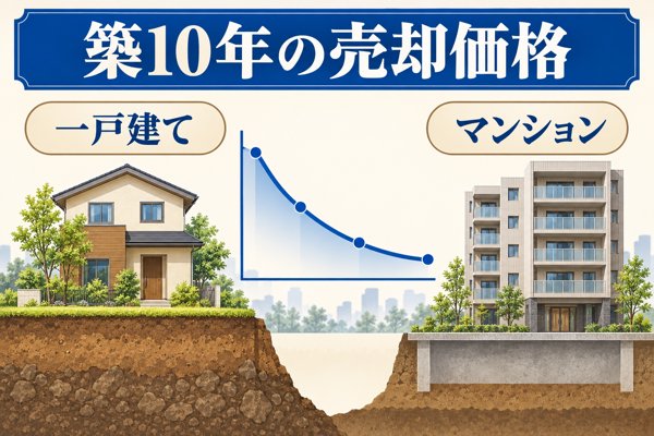 築10年を迎えた一戸建て・マンションの売却価格の目安