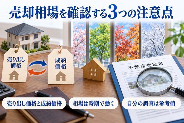 自宅の売却相場を確認する際の3つの注意ポイント