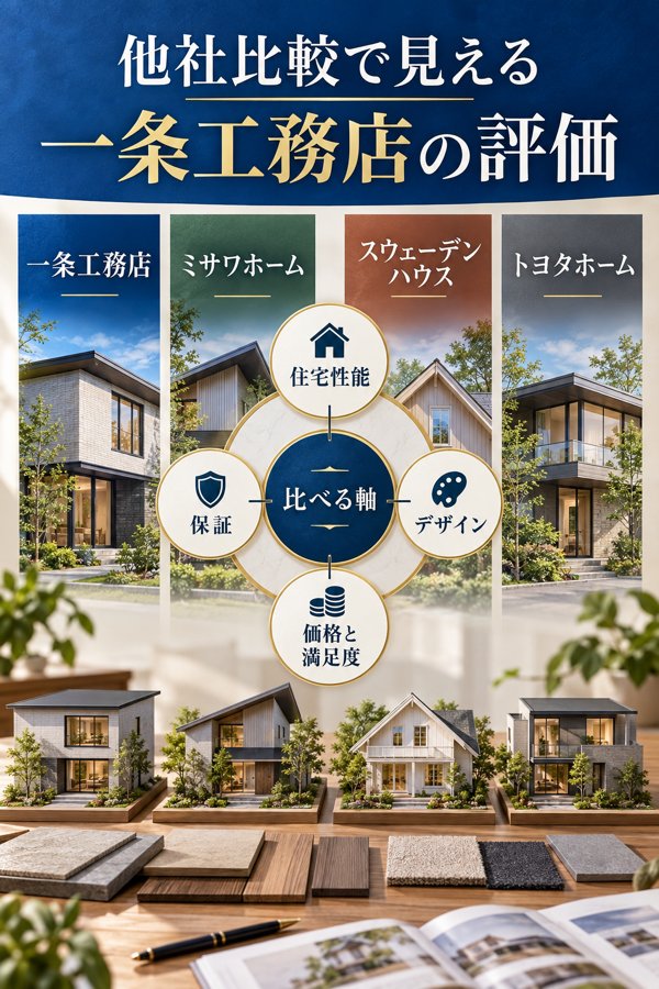 他社比較で見えてくる一条工務店の評判・評価の差