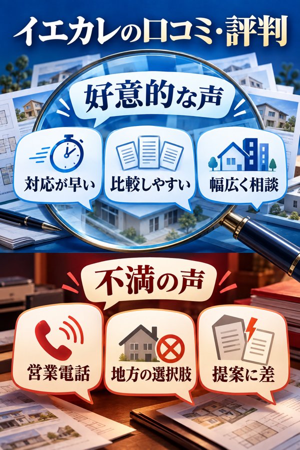 イエカレの口コミ・評判|利用者が語る好意的な声3つと不満の声3つ