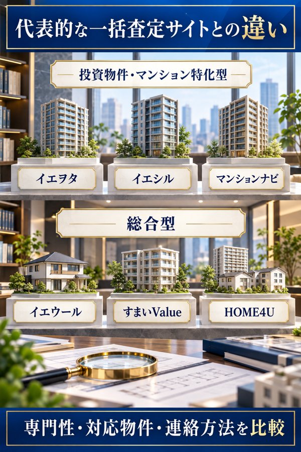 イエヲタと代表的な一括査定サイトの違い