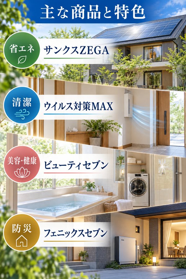 イシンホームが手がける主な商品と特色