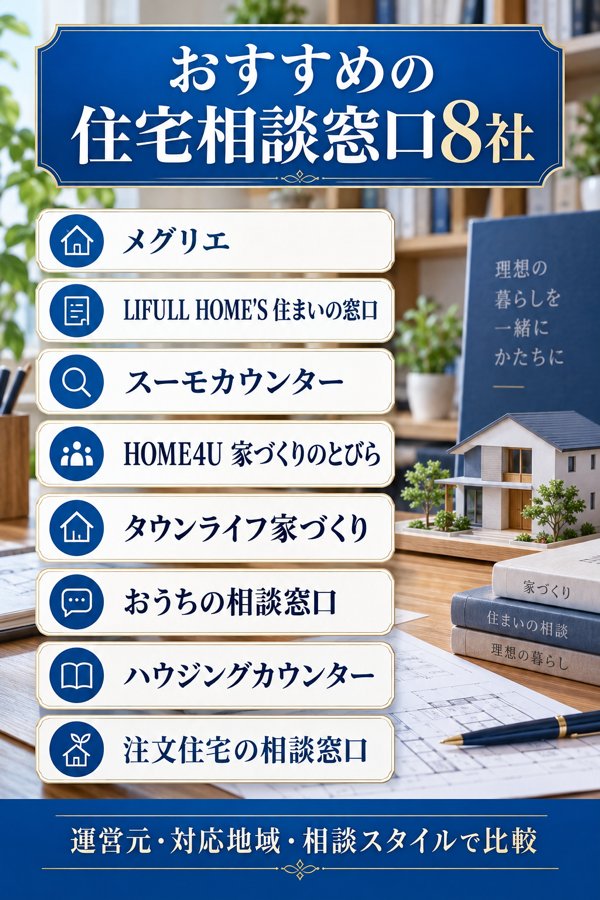 おすすめの住宅相談窓口8社を一覧で比較