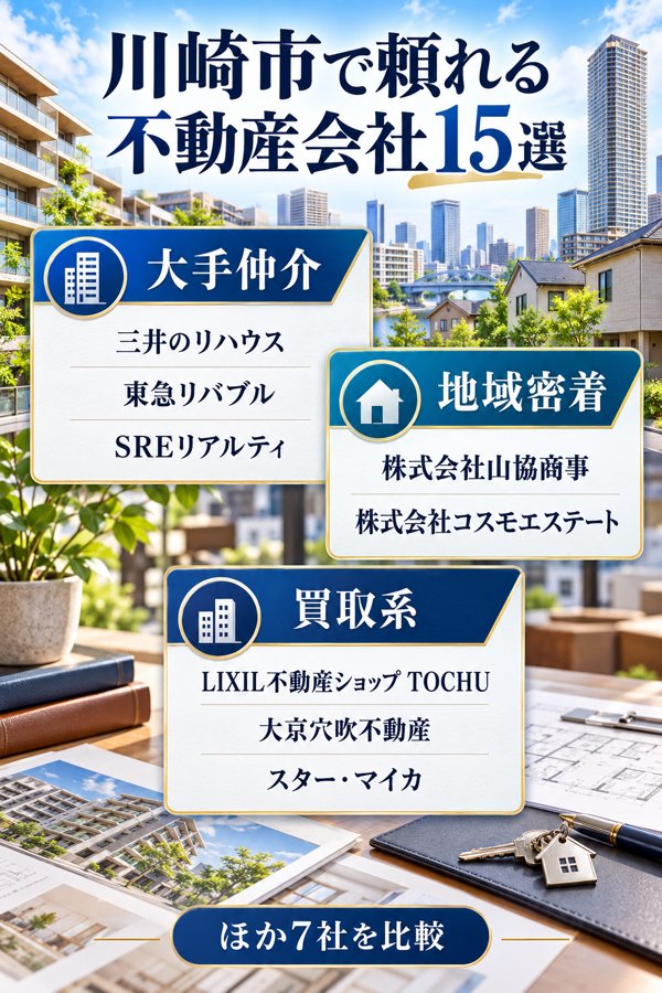 川崎市で不動産を売るときに頼れる会社15選【大手仲介・地元密着・買取系】