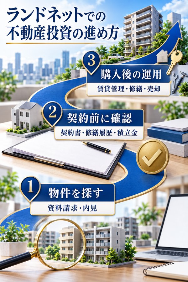 ランドネットでの不動産投資の進め方|手順と気をつけたい点
