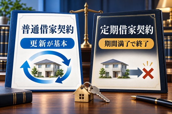 定期借家契約・普通借家契約の相違点【借地借家法の規定から整理】