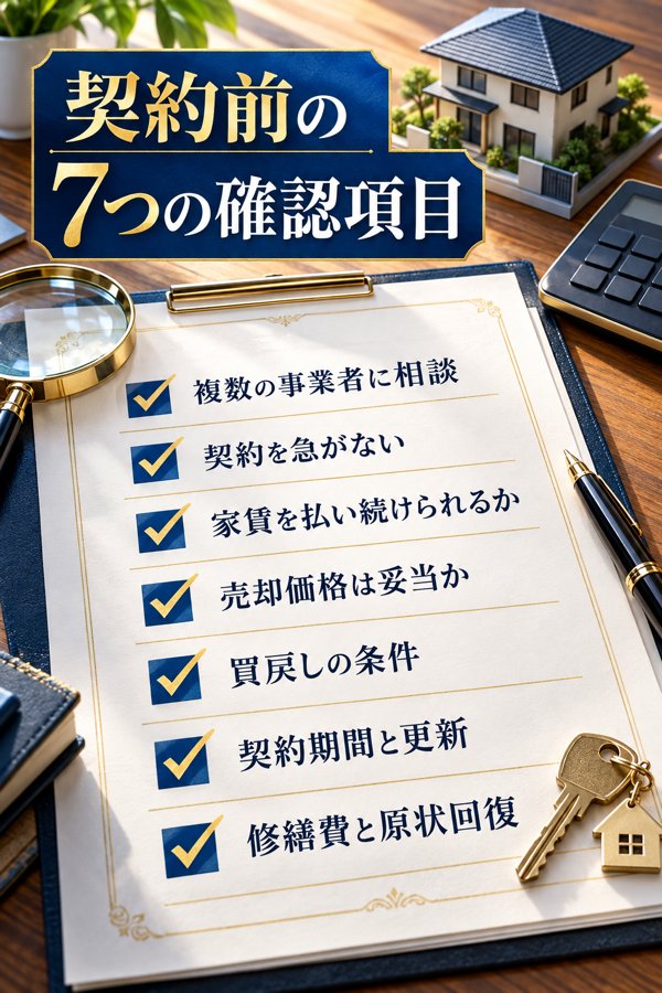 後悔を防ぐリースバック契約前の確認項目【国交省ガイドブックの7ポイント】