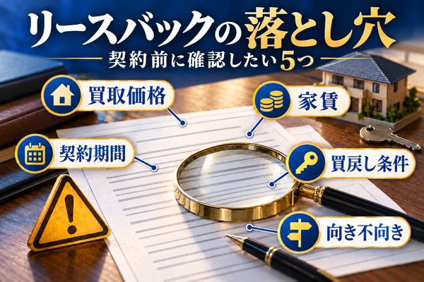 リースバックに潜む落とし穴|契約後に悔やまないための注意点5つ