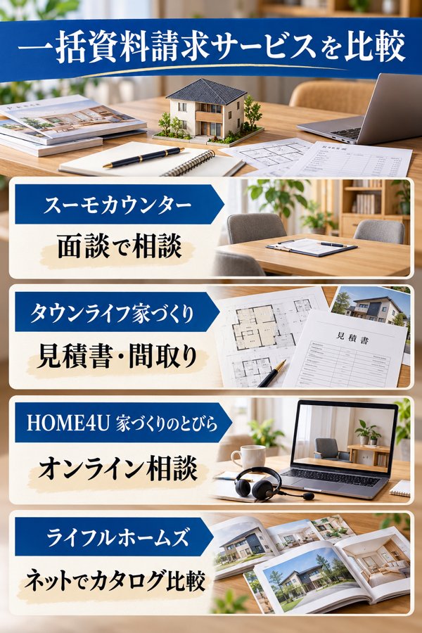 他の一括資料請求サービスとライフルホームズの比較