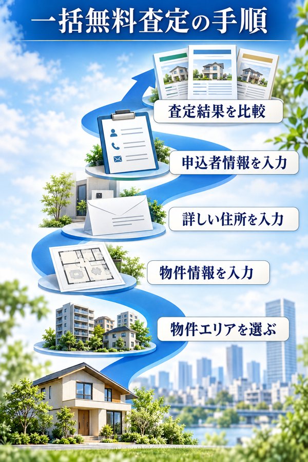 リビンマッチを使った一括無料査定の手順