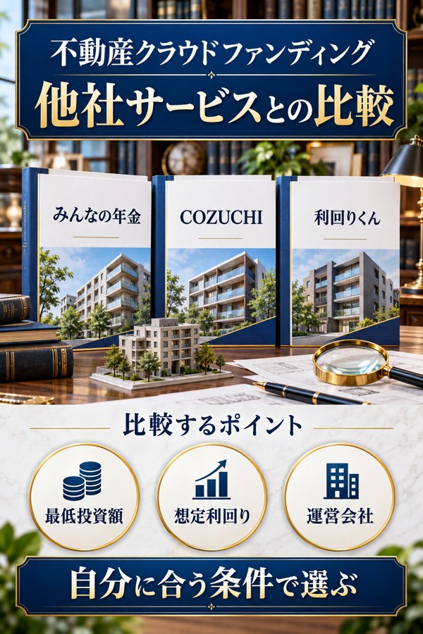 他社サービスとの比較|ほかの不動産クラウドファンディングとの違い