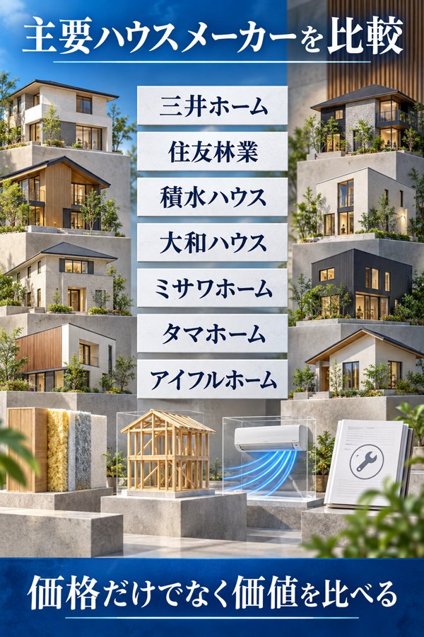 三井ホームと主要ハウスメーカー各社の坪単価比較