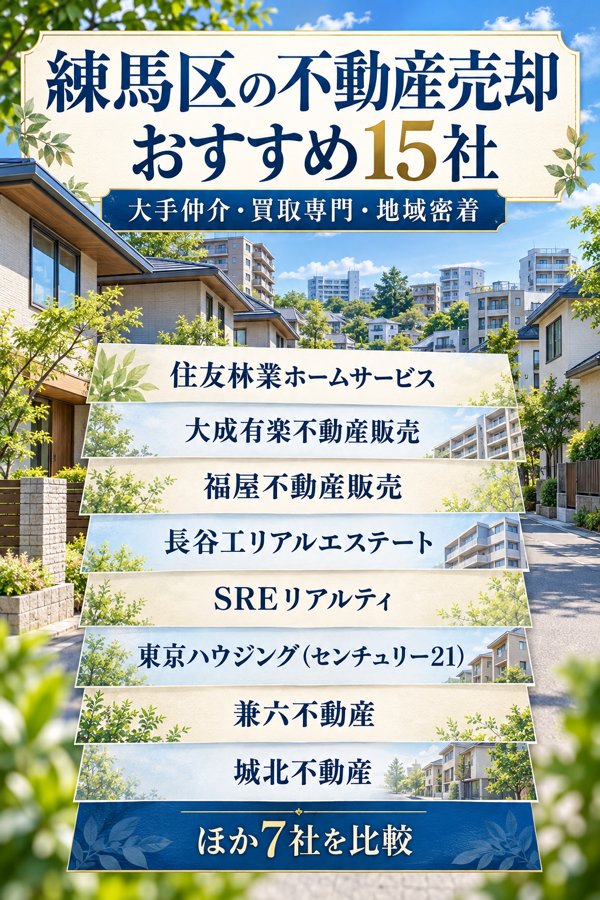 練馬区で不動産売却を相談したいおすすめ会社15選【大手・買取専門・地域密着】