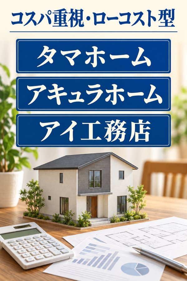 【コスパ重視・ローコスト型】1,000万円台〜で建築を目指せる3社