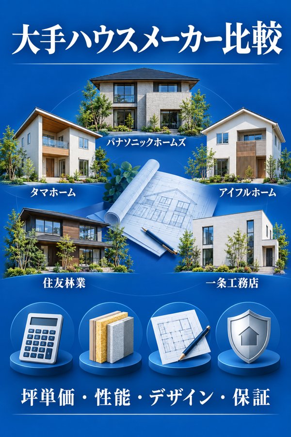 他の大手ハウスメーカーと比べたパナソニックホームズの坪単価・性能