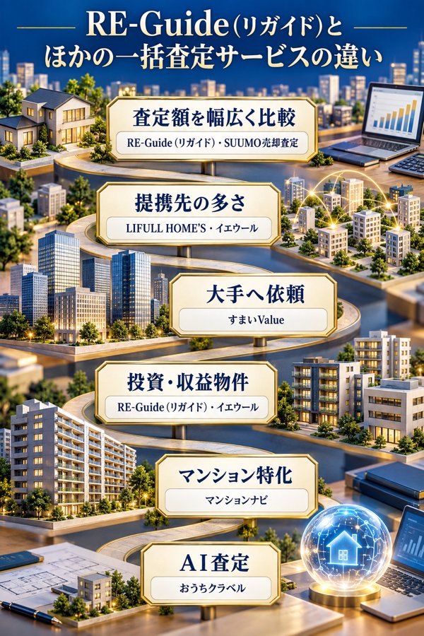 RE-Guide(リガイド)とほかの一括査定サービスの違い