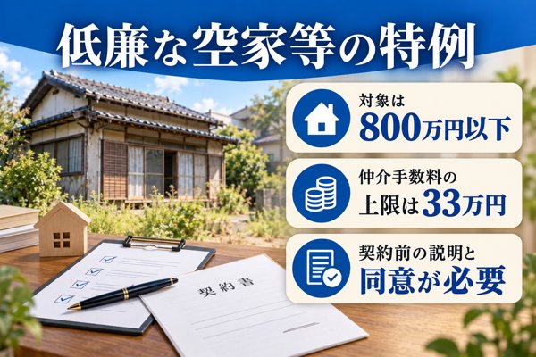 低廉な空家等の特例｜800万円以下の売買で認められる上限33万円の仲介手数料