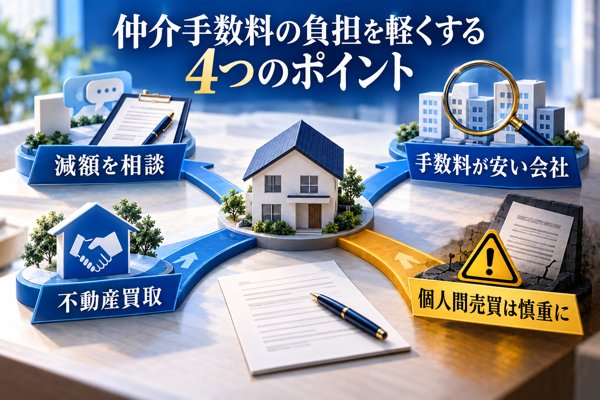 仲介手数料の負担を軽くする4つのポイント