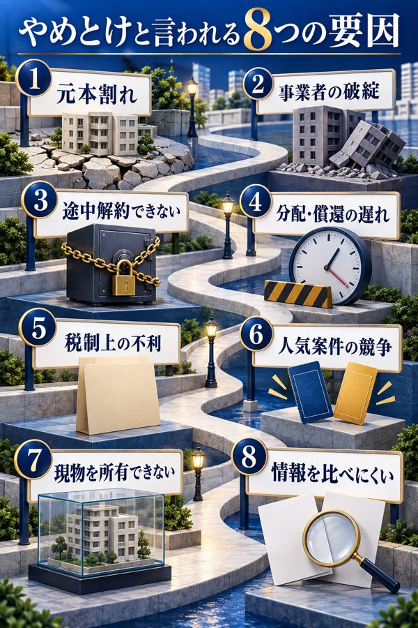 不動産クラウドファンディングに「やめとけ」の声が上がる8つの要因
