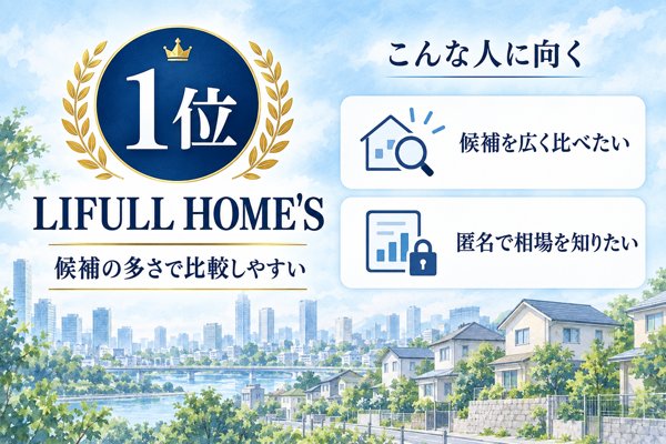 1位 LIFULL HOME'S|5,216社から選べる、比較の母数の大きさ