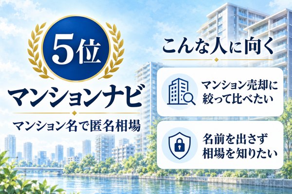 5位 マンションナビ|マンション名だけで匿名の相場がわかる専門サイト