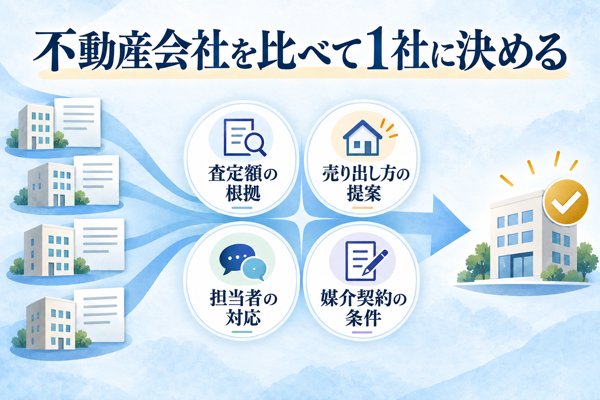 一括査定のあと、不動産会社を比べて1社に決める方法