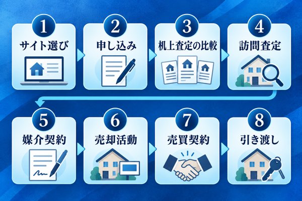 不動産一括査定の使い方・申し込みから売却までの流れ