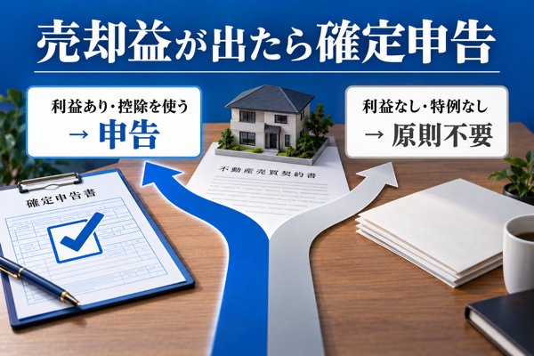 不動産の売却益が生じたときに求められる確定申告