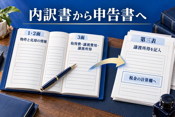 譲渡所得の内訳書と確定申告書の記入方法