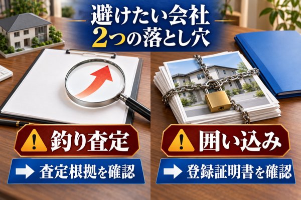 避けたい不動産会社を見極めるコツ|釣り査定と囲い込みの落とし穴